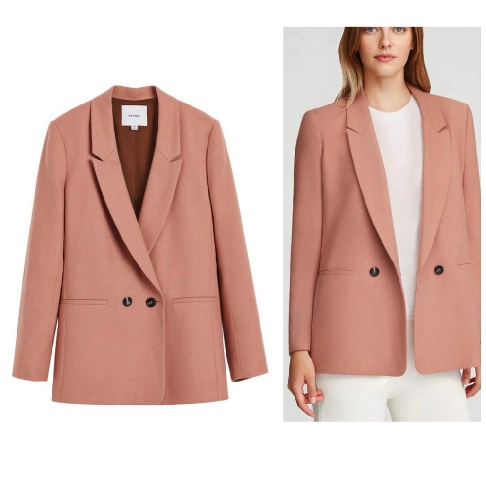 Not for sale Cuyana Wool Blend Double Breasted Pink Dusty Rose Blazer Sz Small